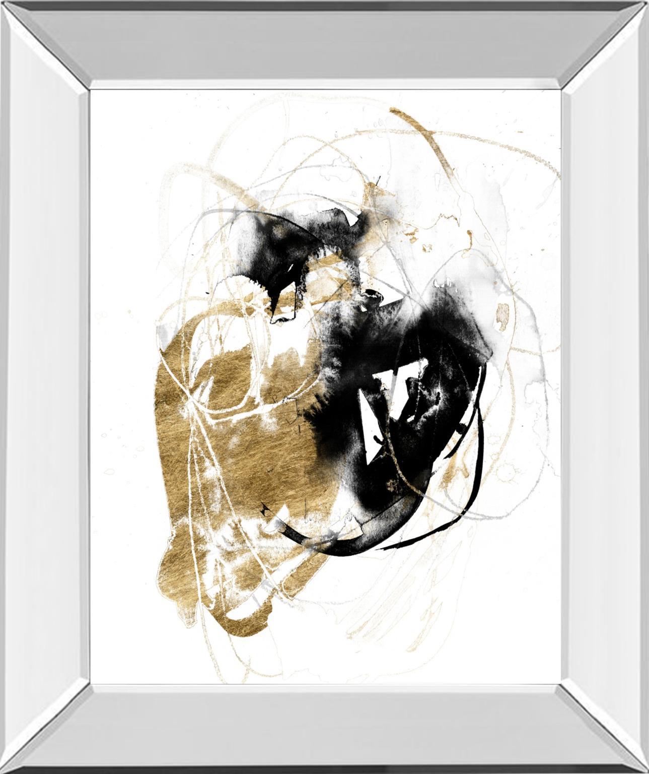 Black & Gold Splash III By Jennifer Goldberger - Black Classy Art