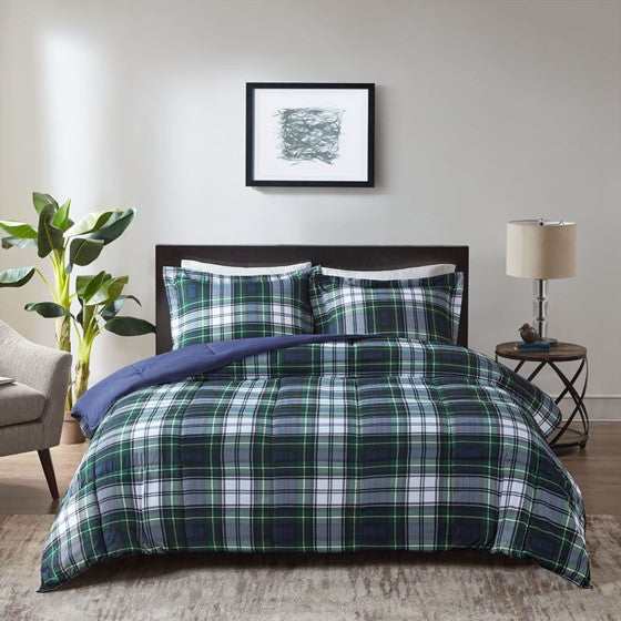 3M Scotchgard Down Alternative All Season Comforter Set Navy Full/Queen Olliix.com