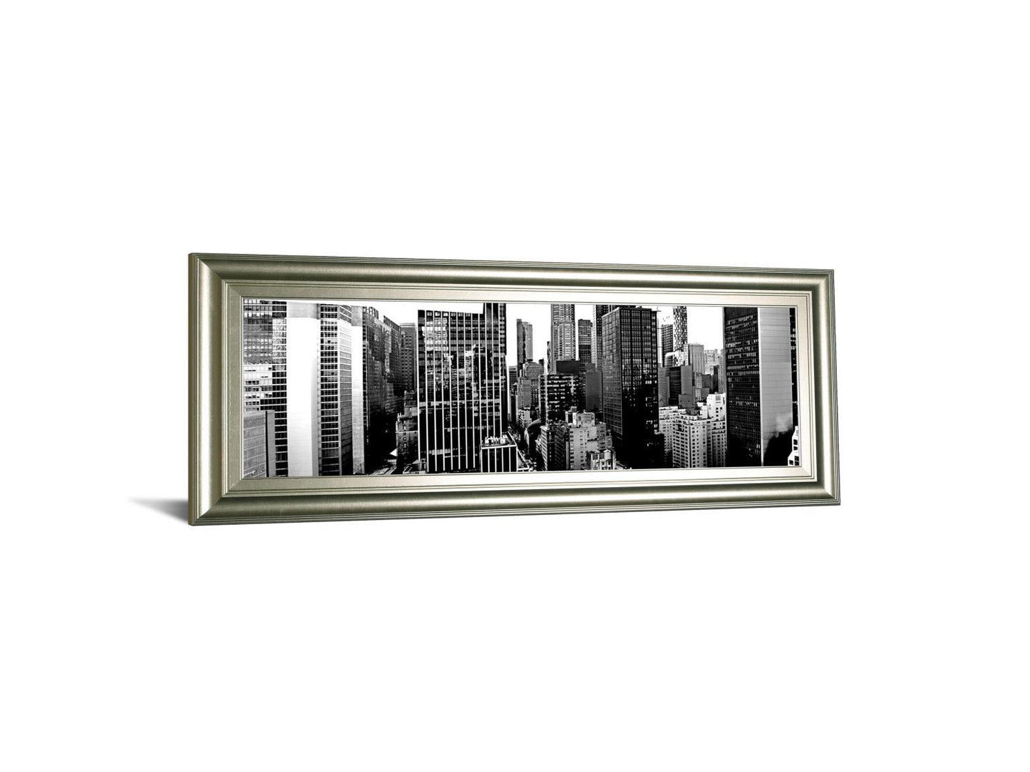 Panorama Of NYC VII By Jeff Pica - Framed Print Wall Art - Black Classy Art