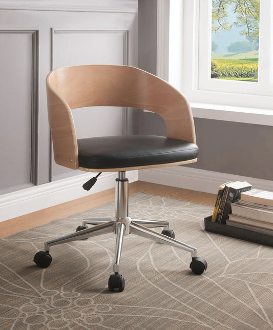 Yoshiko Black PU & Beech Office Chair ACME East