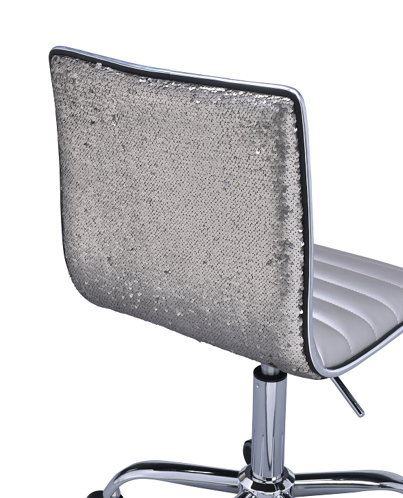 Alessio Silver PU & Chrome Office Chair ACME East