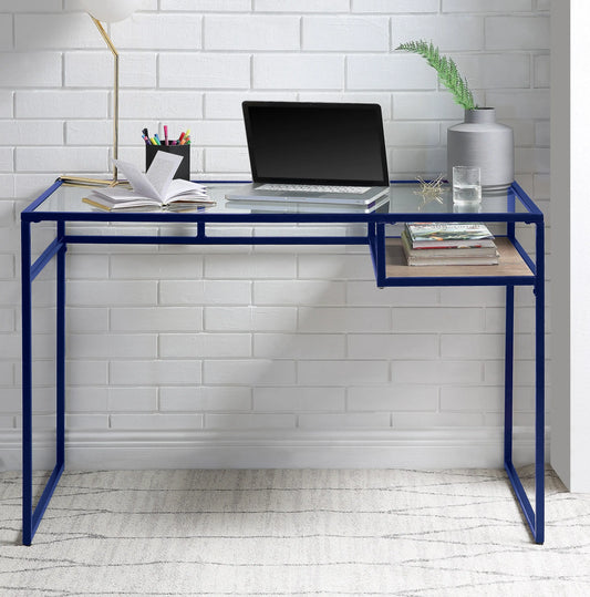 Yasin Blue & Glass Desk ACME East