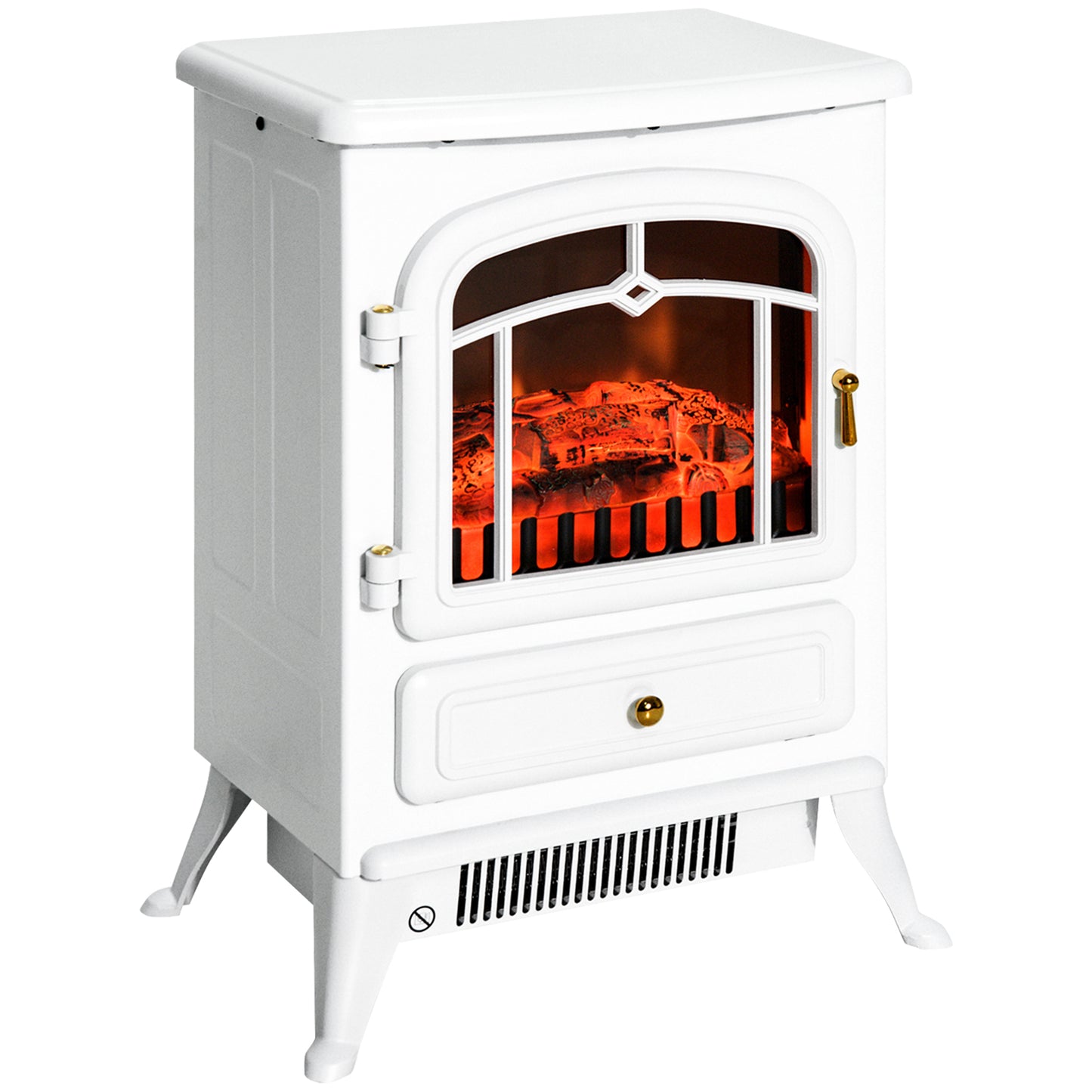 22" Electric Fireplace Heater, Freestanding Fire Place Stove with Realistic LED Flames and Logs, and Overheating Protection, 750W/1500W, White House to Home Furnishings LLC