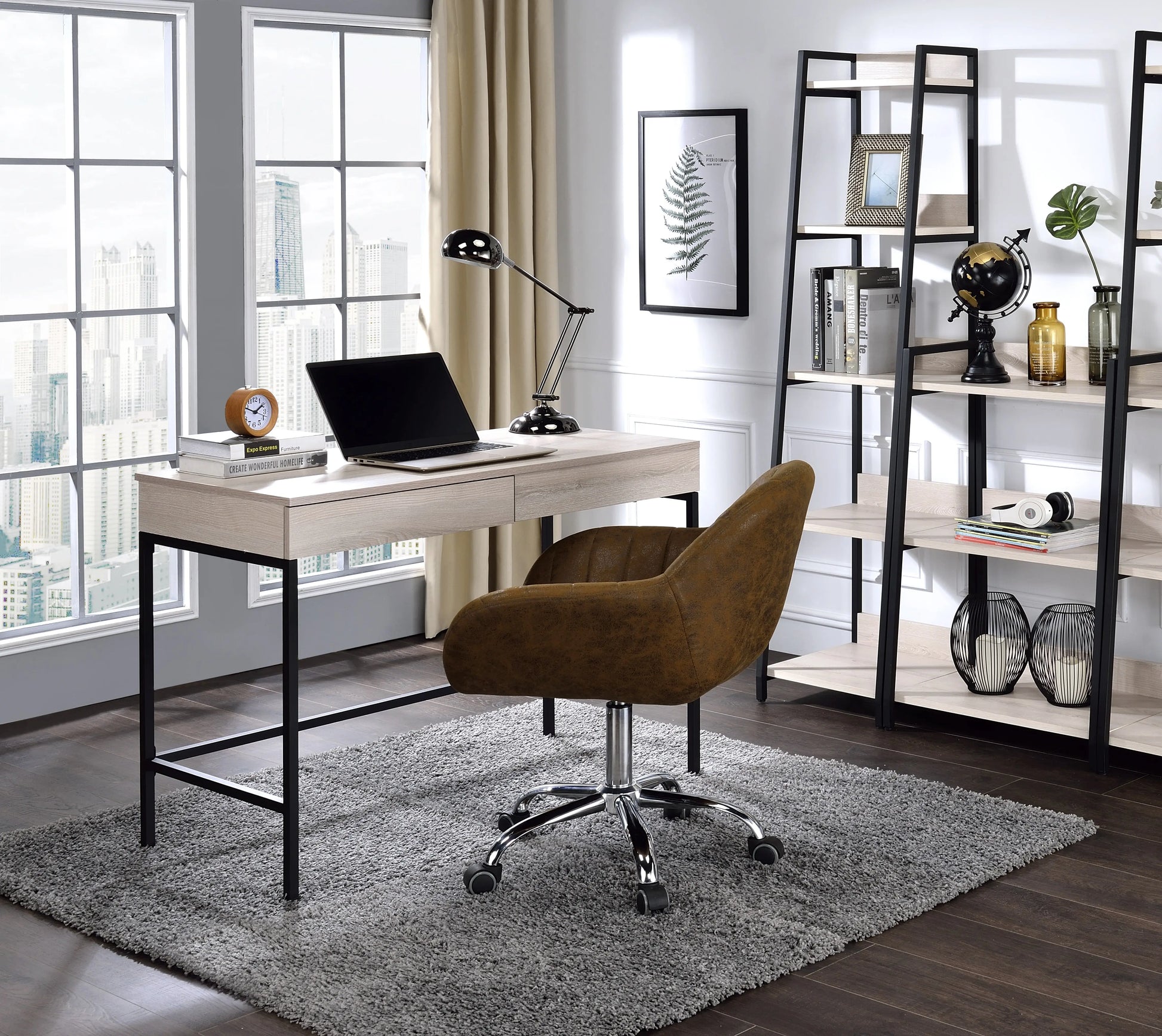 Wendral Natural & Black Desk ACME East