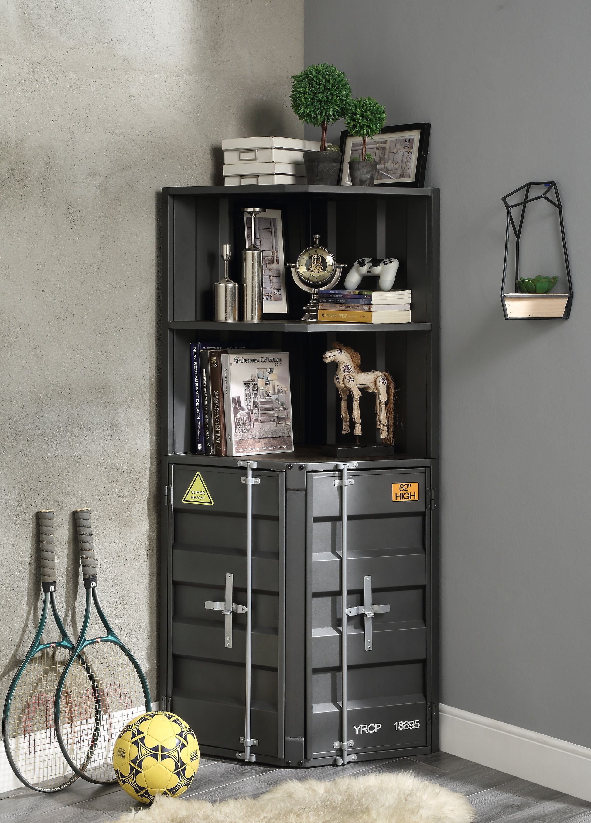 Cargo Gunmetal Bookcase (Corner) ACME East