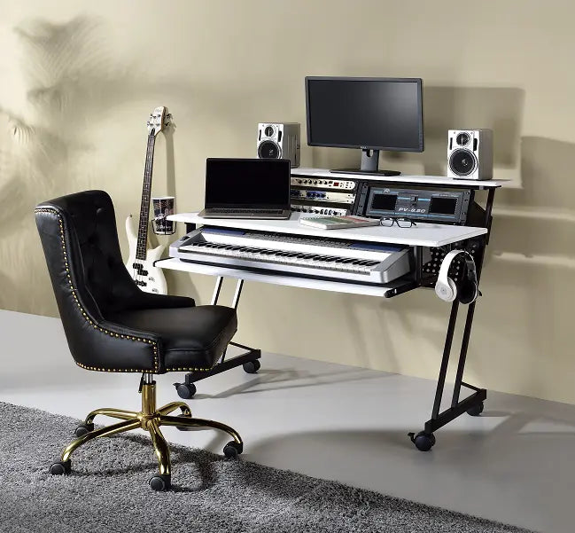 Suitor White & Black Computer Desk ACME East