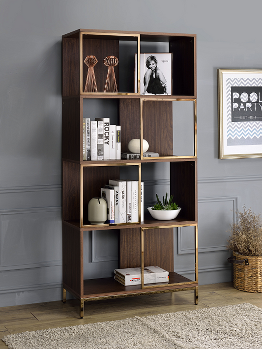 Diwan Walnut & Champagne Bookshelf ACME East