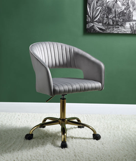 Hopi Gray Velvet & Gold Office Chair ACME East