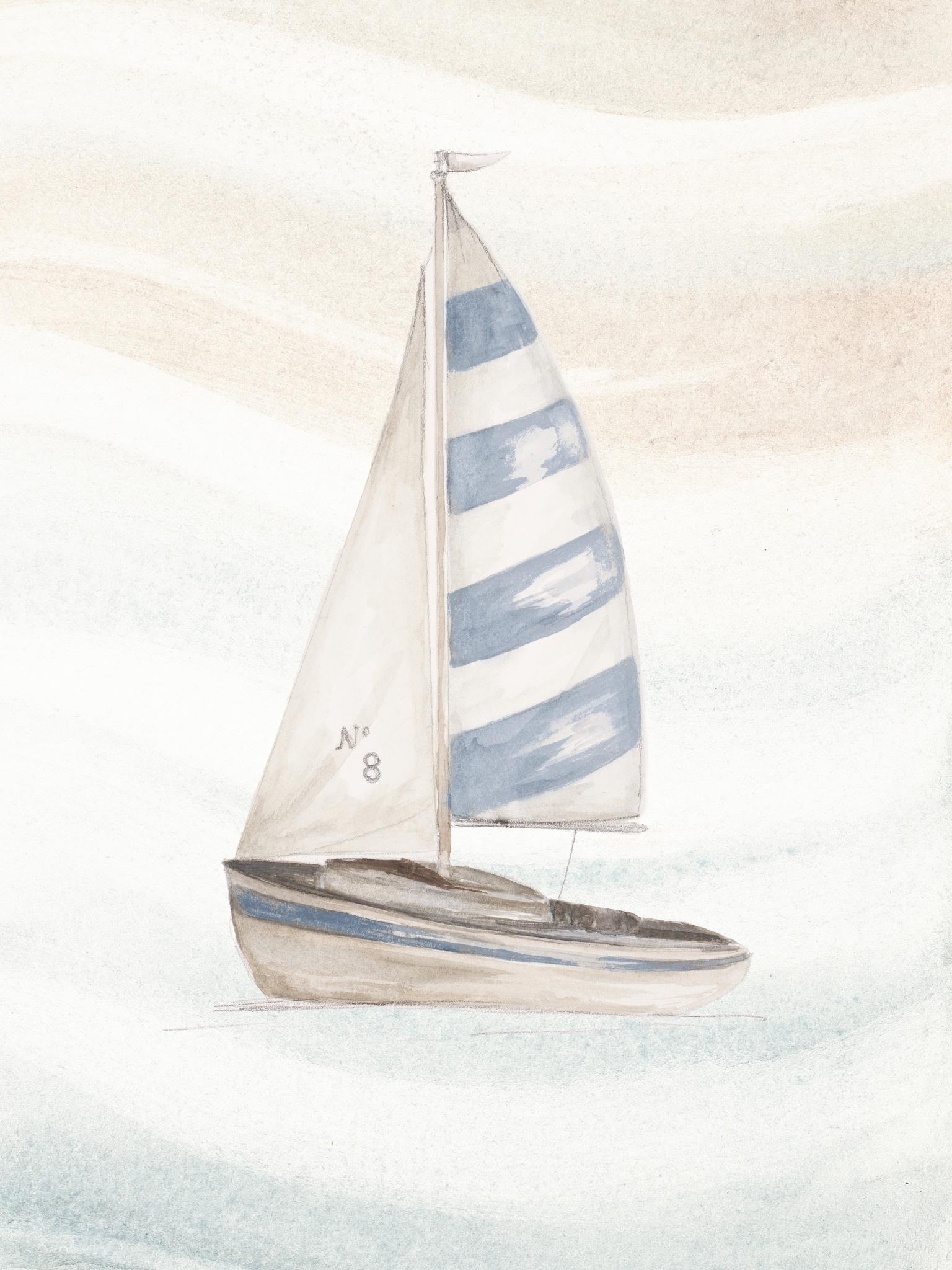 Ocean Oasis Little Sail II By Patricia Pinto - Beige Classy Art