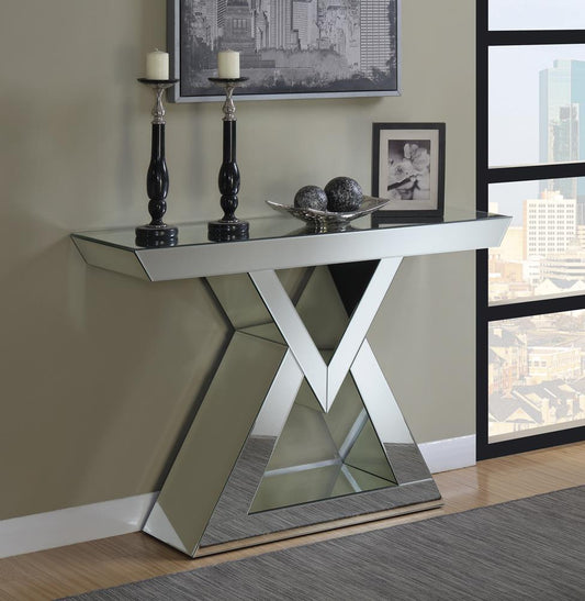 G930009 Contemporary Mirrored Console Table Coaster Z2 Premium