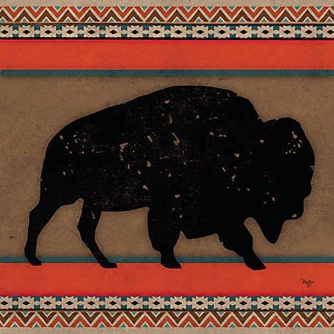 Out West Buffalo By Mollie B. - Red Classy Art