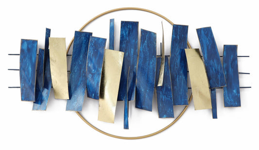 36x19 Metal Wall Decor - Blue Classy Art