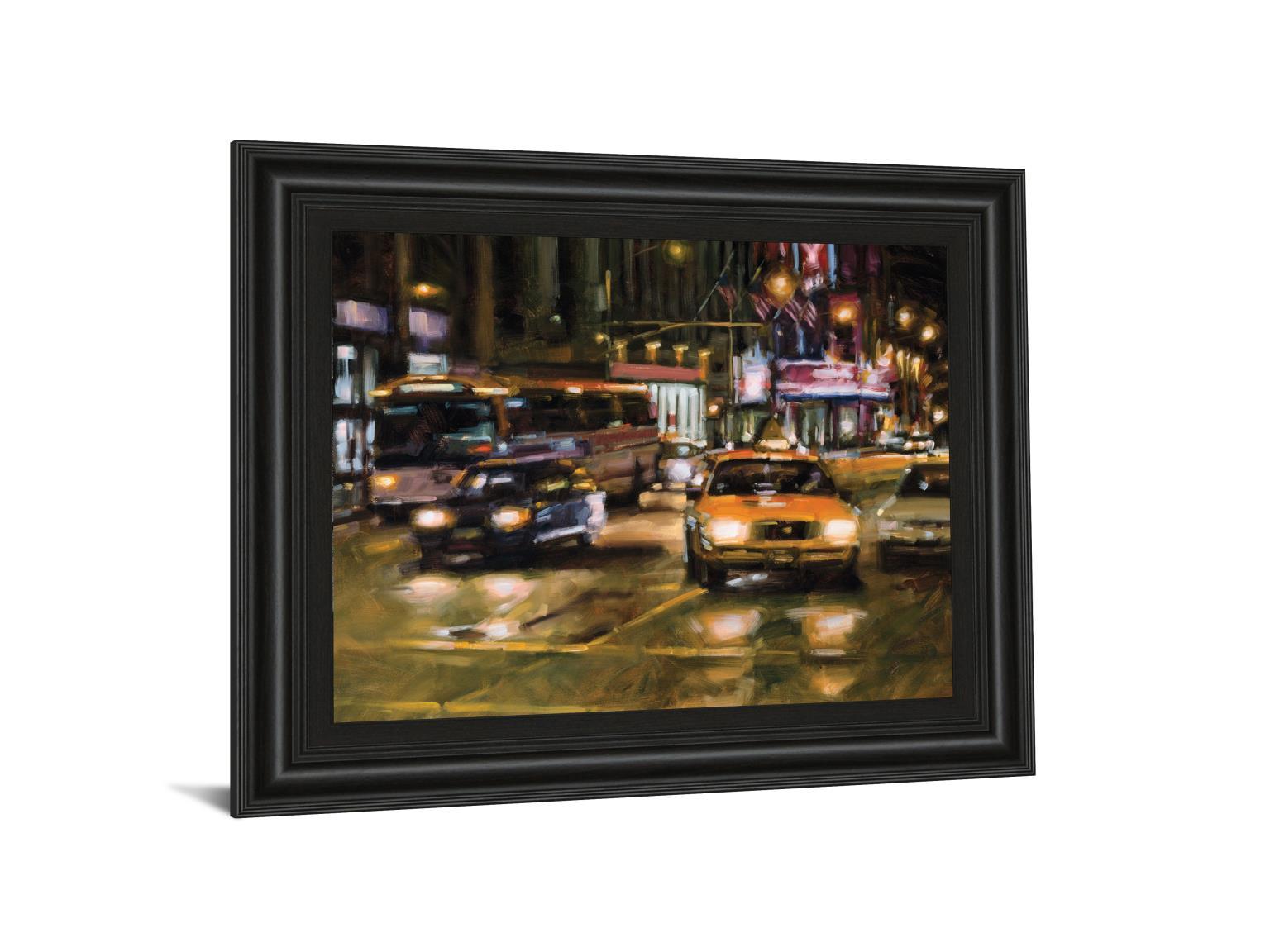 Radio City, New York City By Desmond O'hagan - Framed Print Wall Art - Green Classy Art