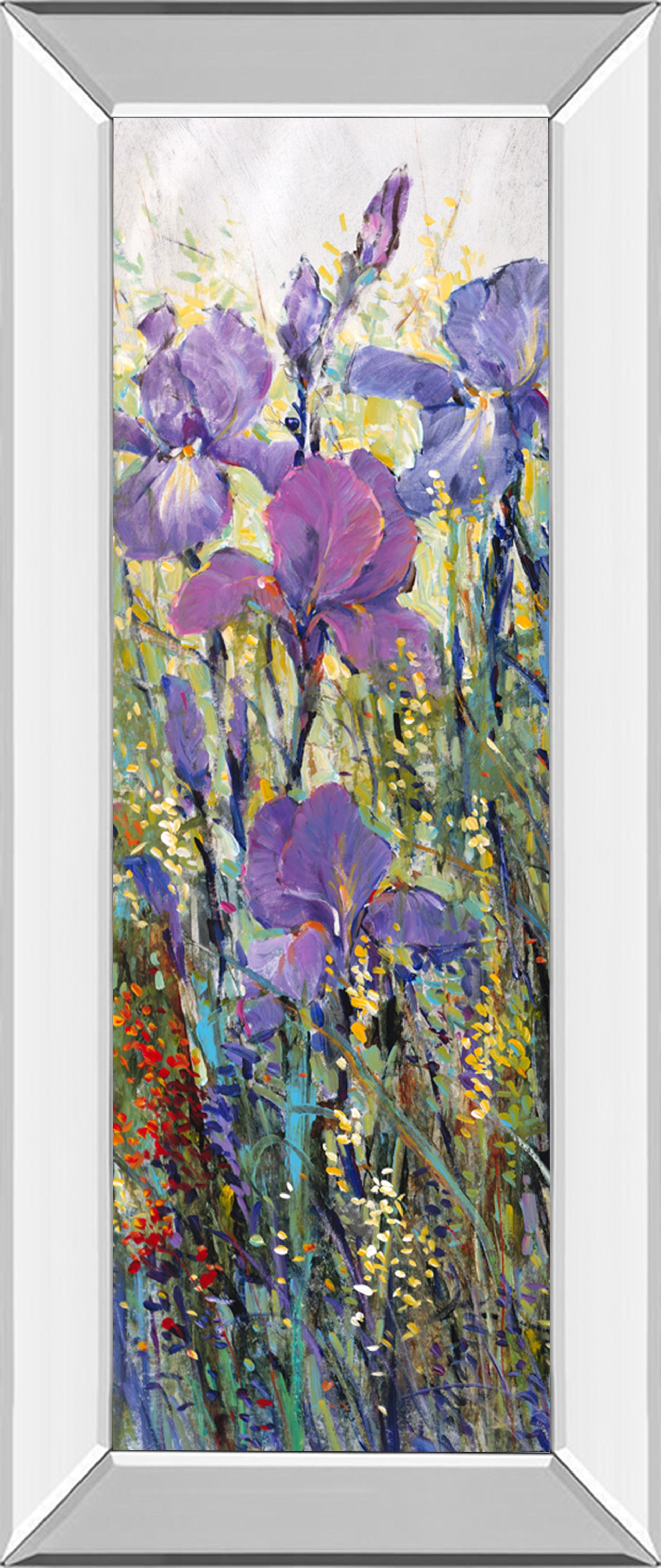 IIris Field I By Tim Otoole - Mirror Framed Print Wall Art - Purple Classy Art