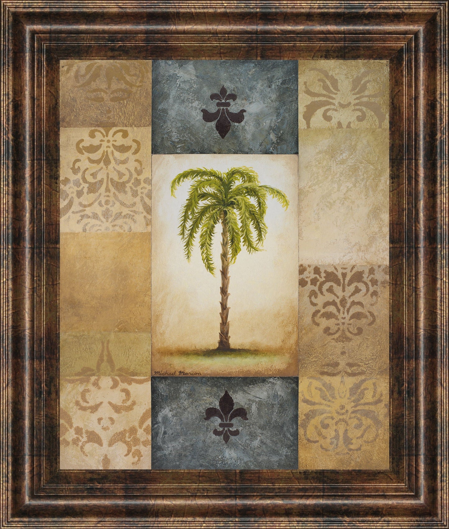 Fantasy Palm Il By Michael Marcon - Framed Print Wall Art - Green Classy Art