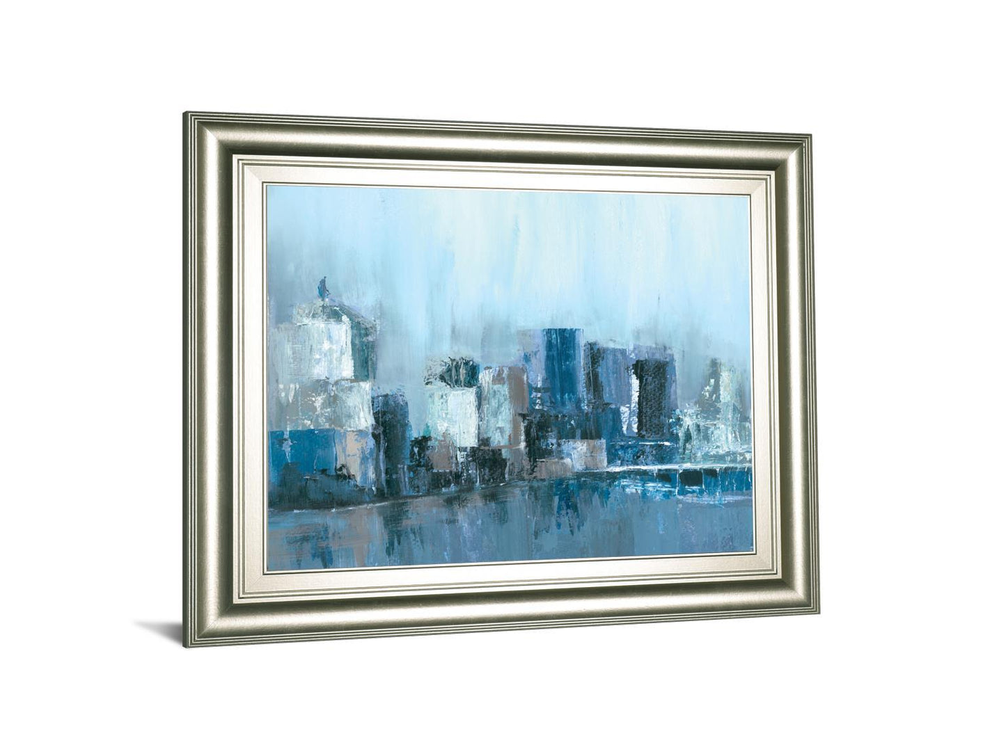 Citlylines By Jones, Cy - Framed Print Wall Art - Light Blue Classy Art