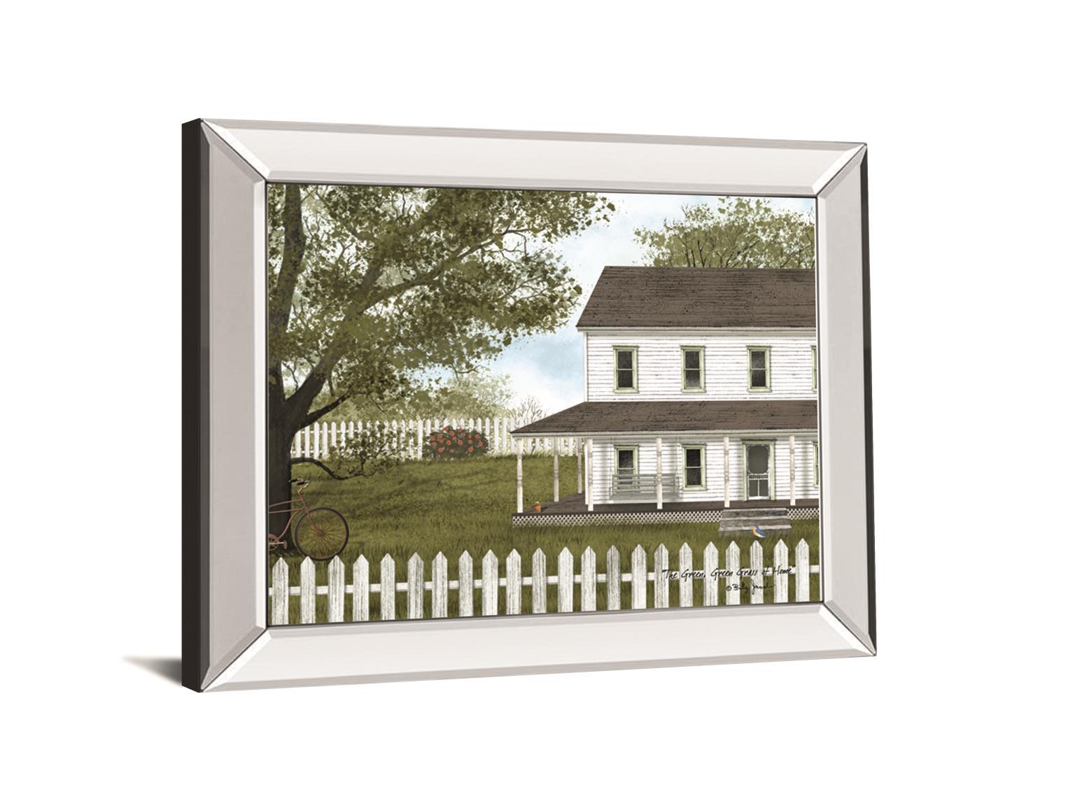 The Green, Green Grass Of Home By Billy Jacobs - Mirror Framed Print Wall Art - Green Classy Art