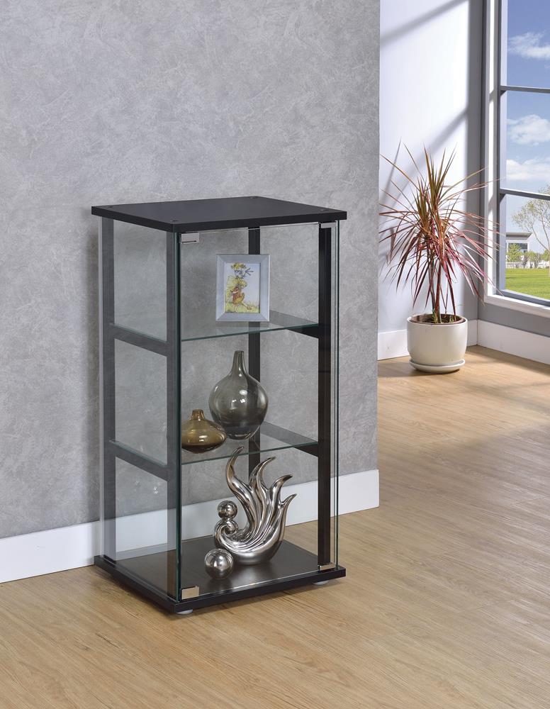 G950179 Contemporary Black and Glass Curio Cabinet Coaster Z2 Premium