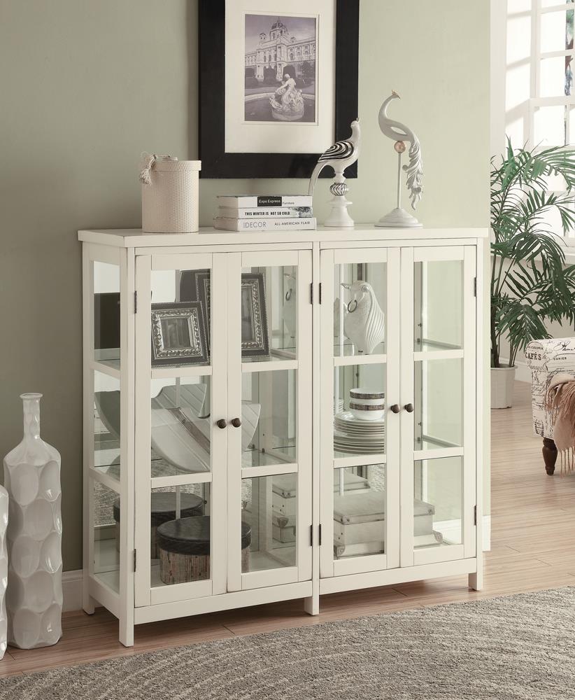 Transitional White Accent Cabinet Coaster Z2 Premium