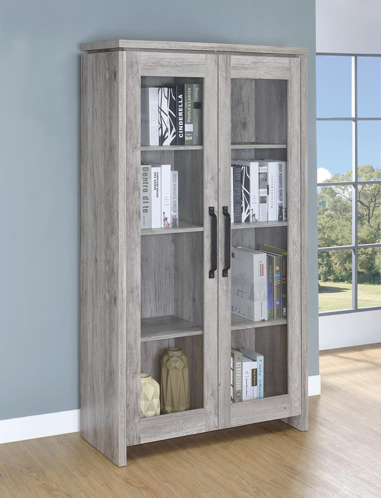 Rustic Grey Curio Cabinet Coaster Z2 Premium