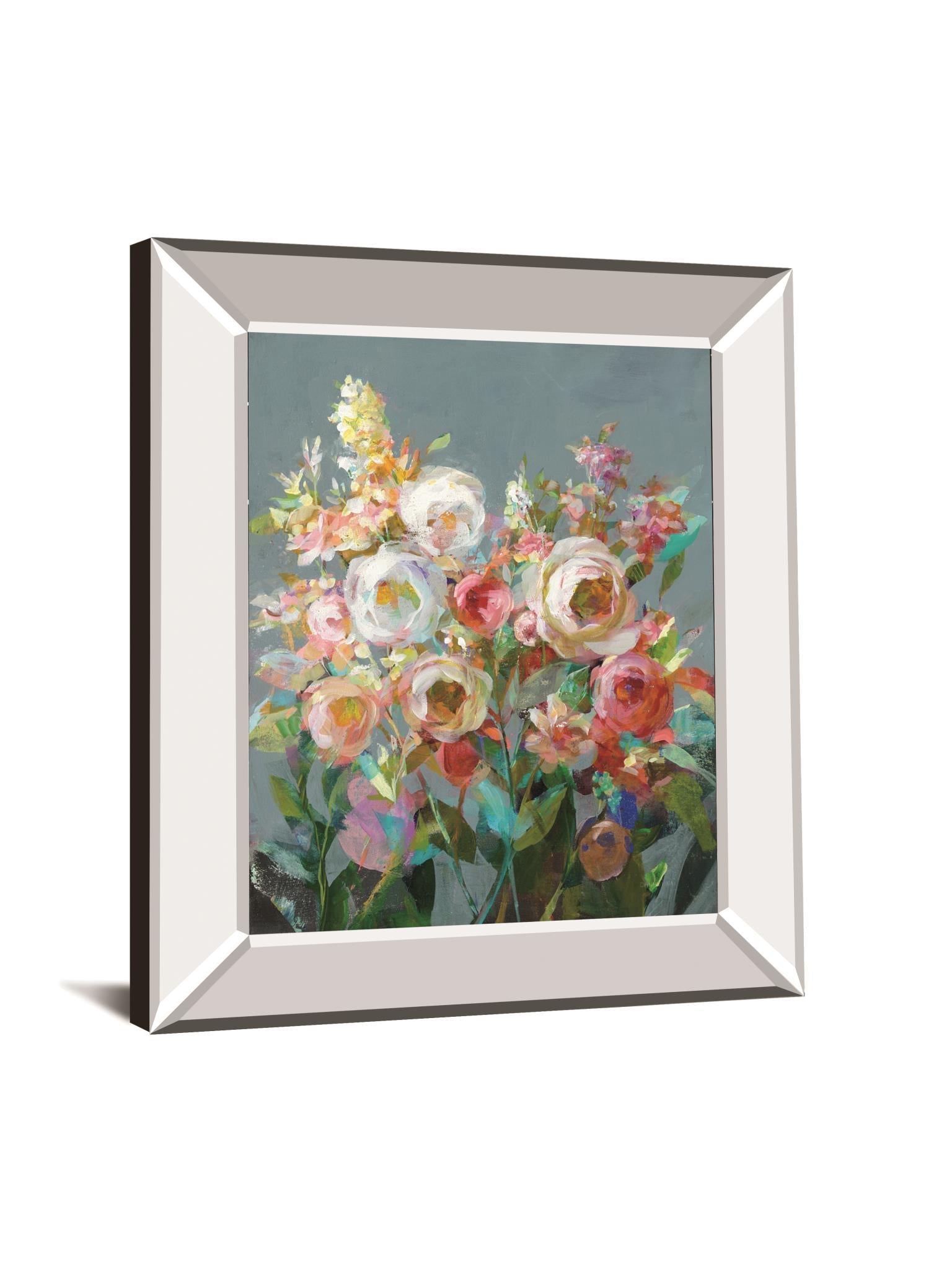 Joy Of The Garden I By Danhui Nai - Mirror Framed Print Wall Art - Pink Classy Art