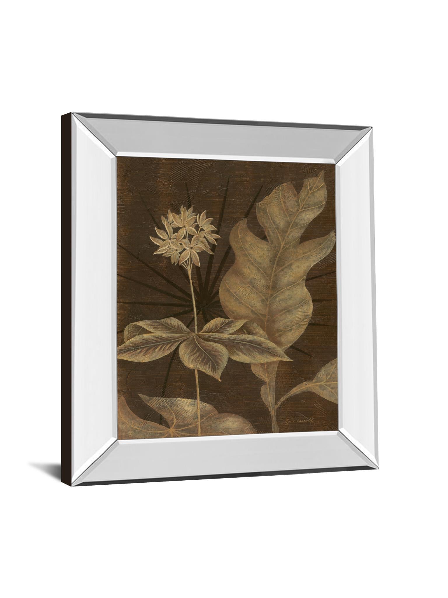 Tropical Night I By Jane Carroll - Mirror Framed Print Wall Art - Dark Brown Classy Art