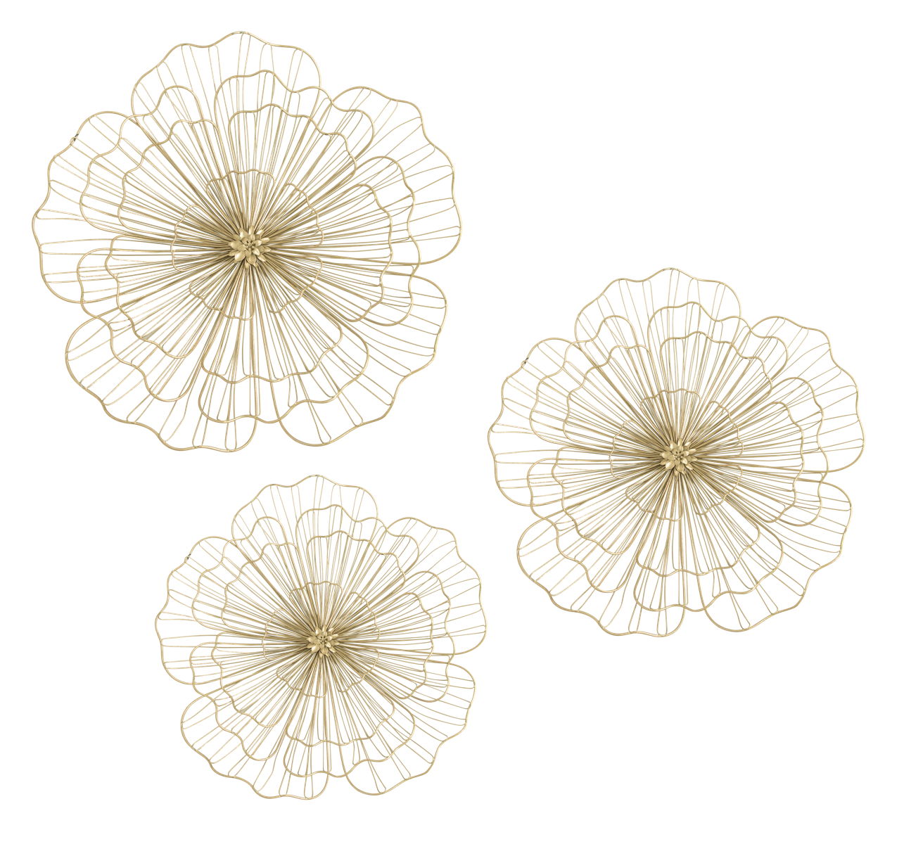 Three Wire Flowers - Yellow Classy Art