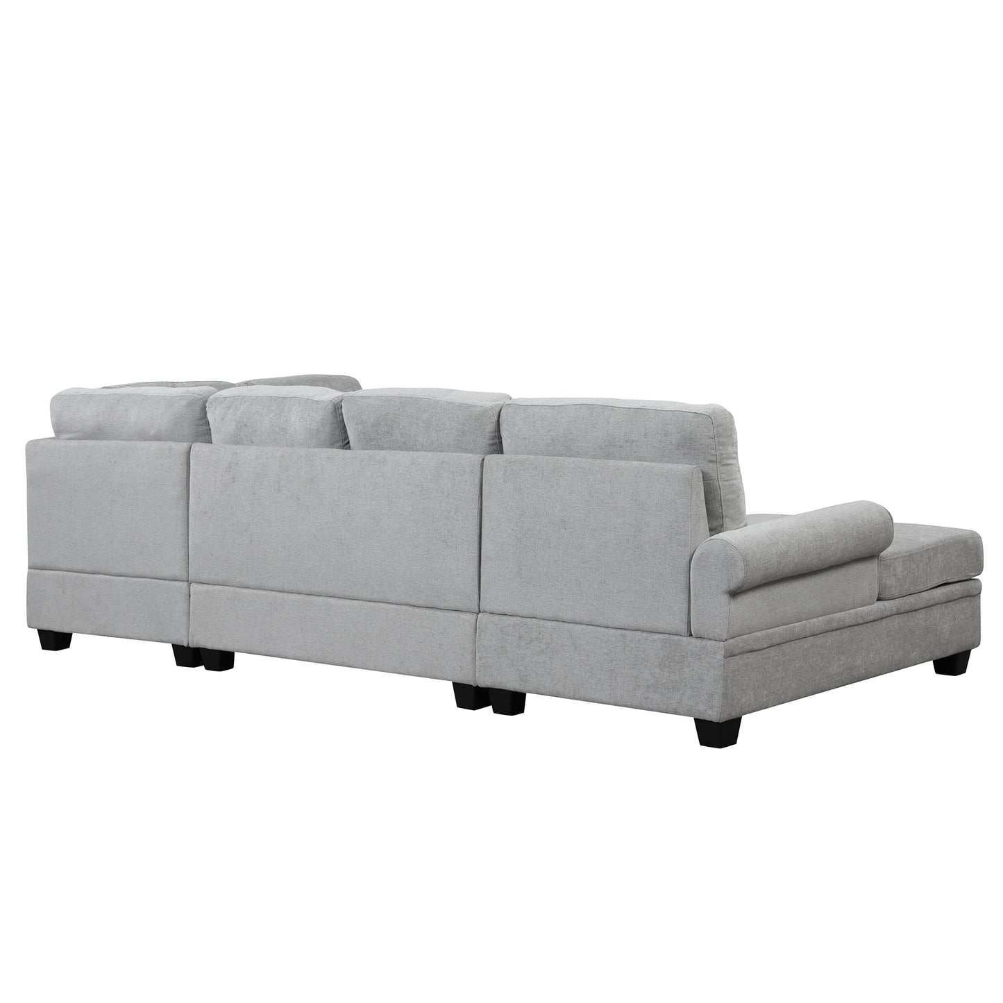 120" Modern U-Shaped Corner Sectional Sofa Upholstered Linen Fabric Sofa Couch for Living Room, Bedroom, Gray House to Home Furnishings LLC