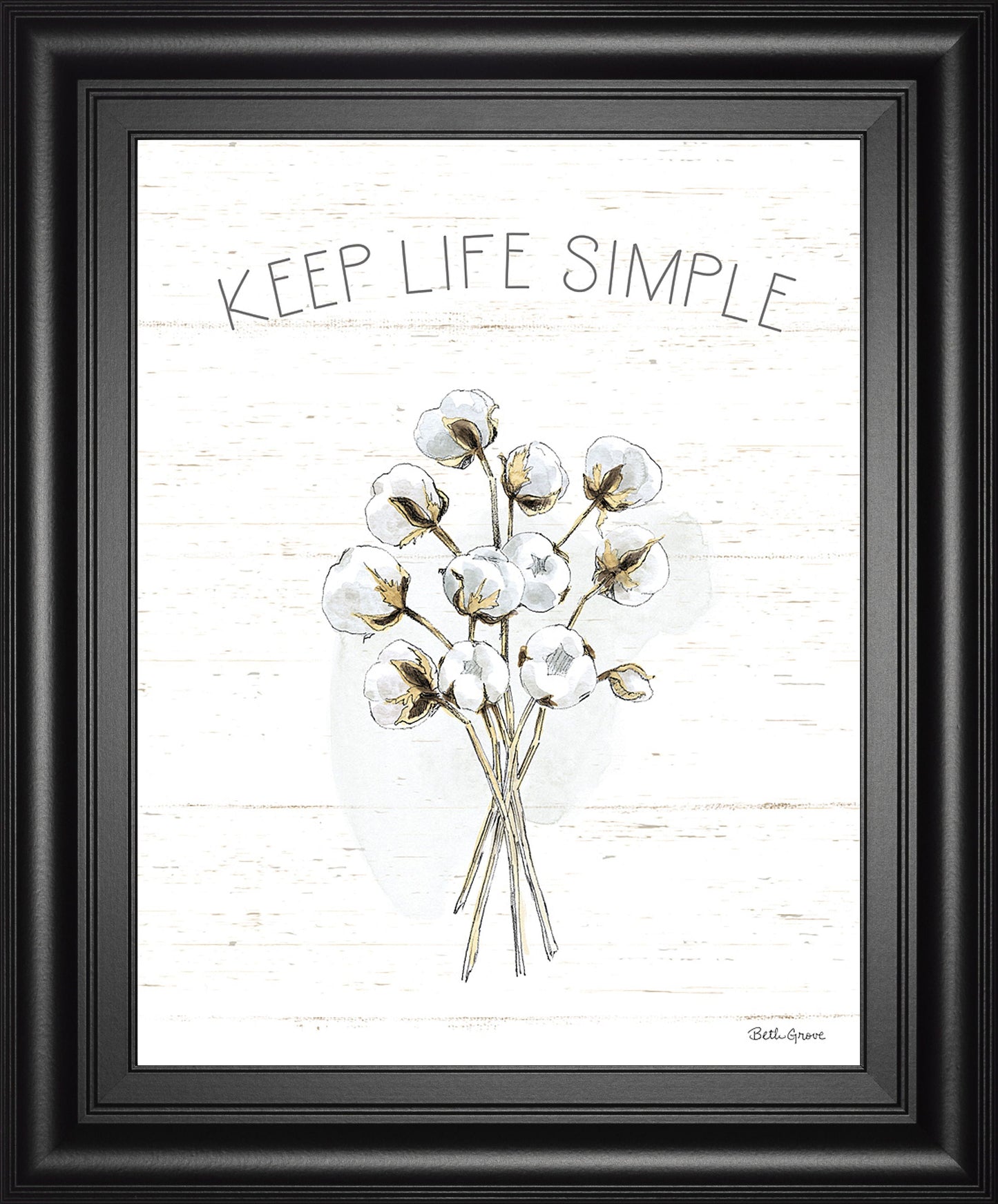 Farmhouse Cotton IV By Beth Grove - Framed Print Wall Art - White Classy Art