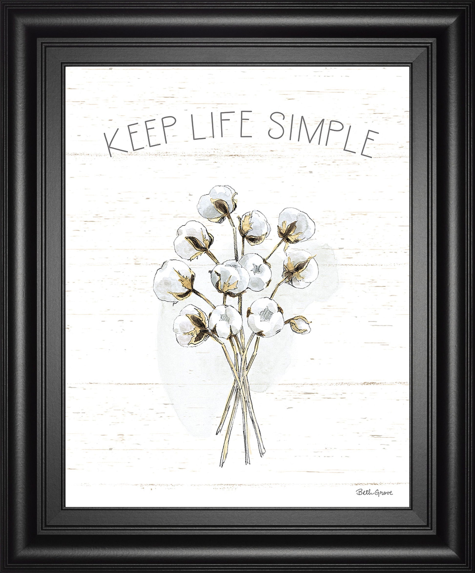 Farmhouse Cotton IV By Beth Grove - Framed Print Wall Art - White Classy Art