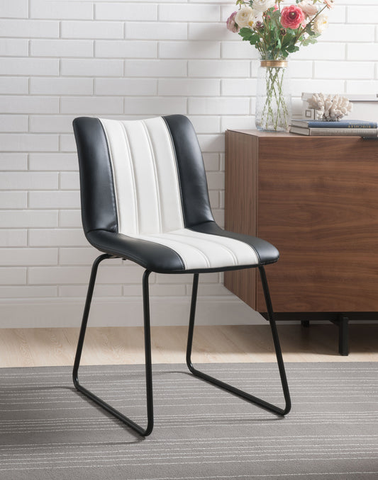 Muscari Black/White PU & Black Accent Chair ACME East