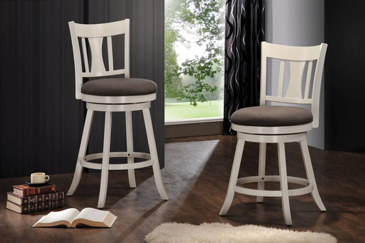 Tabib Fabric & White Bar Chair (1Pc) ACME East