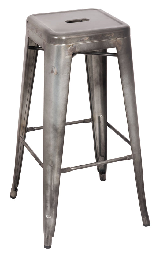 Kiara Antique Silver Bar Stool ACME East