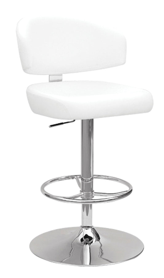 Deka White PU & Chrome Adjustable Stool (1Pc) ACME East