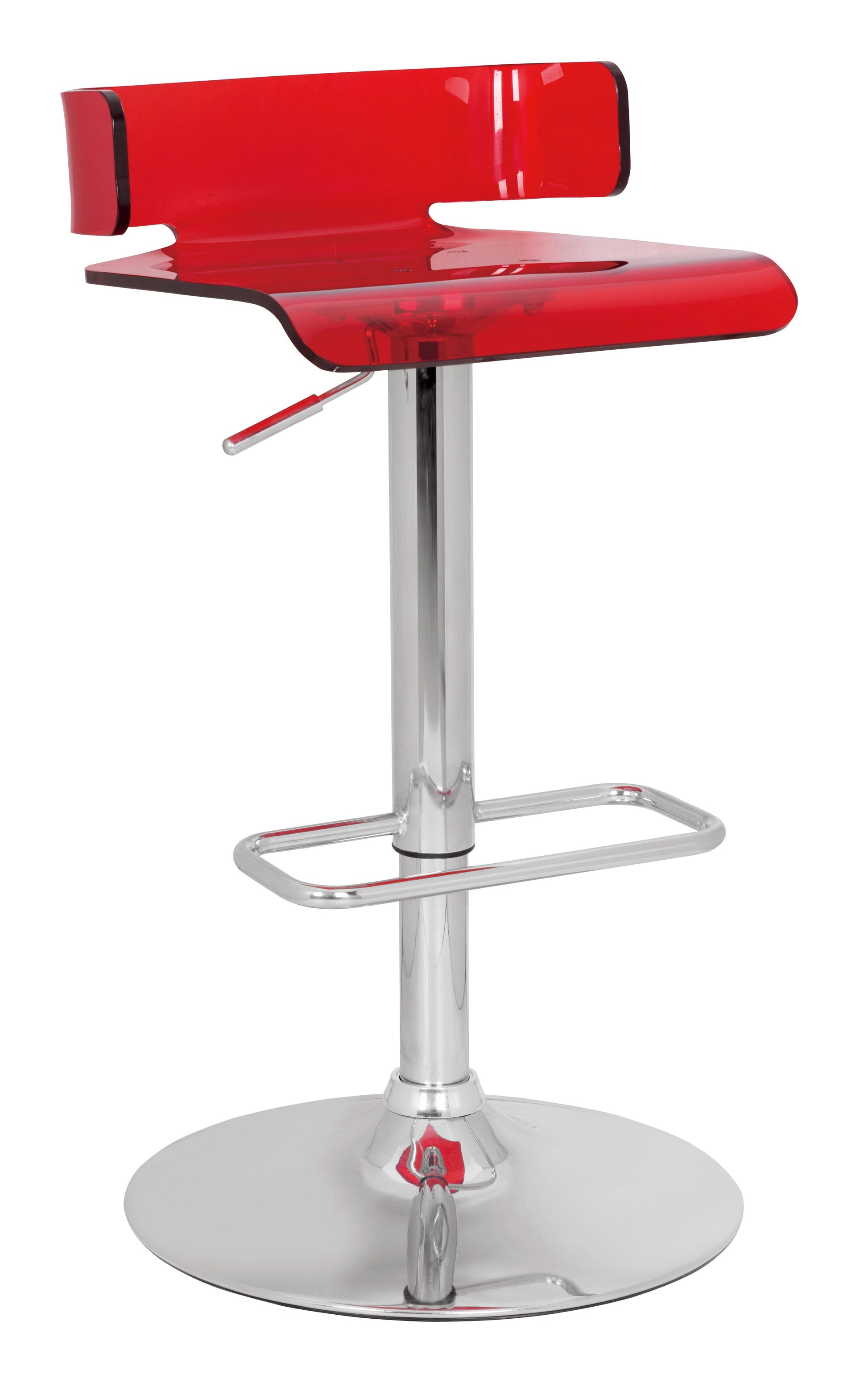 Rania Red & Chrome Adjustable Stool (1Pc) ACME East