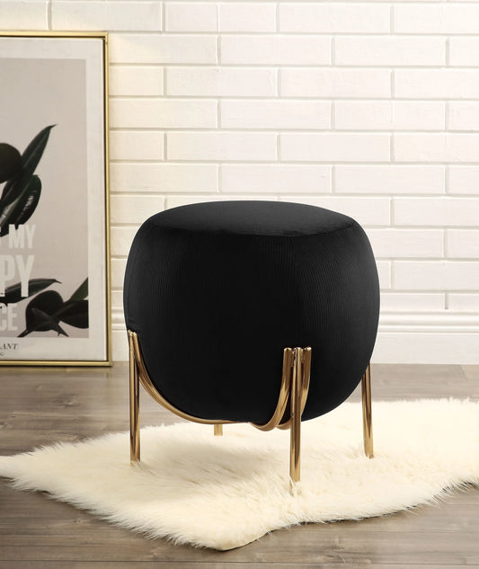 Spraxis Black Corduroy Ottoman ACME East