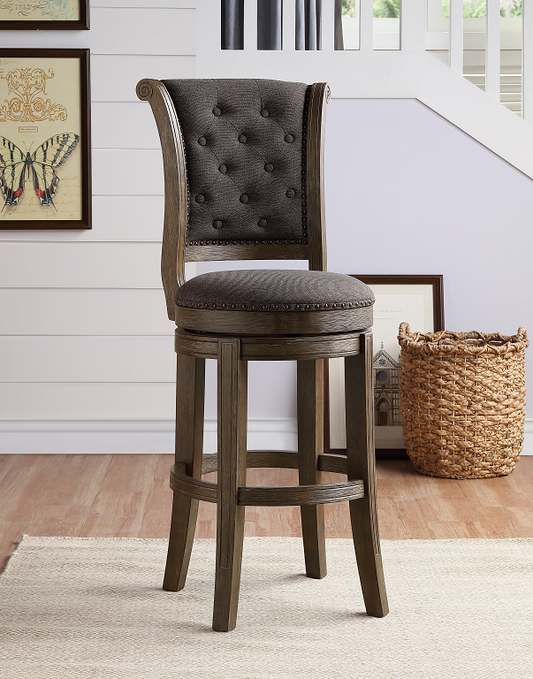 Glison Charcoal Fabric & Walnut Counter Height Chair (1Pc) ACME East