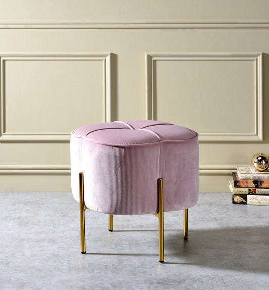 Bergia Blush Pink Velvet Ottoman ACME East