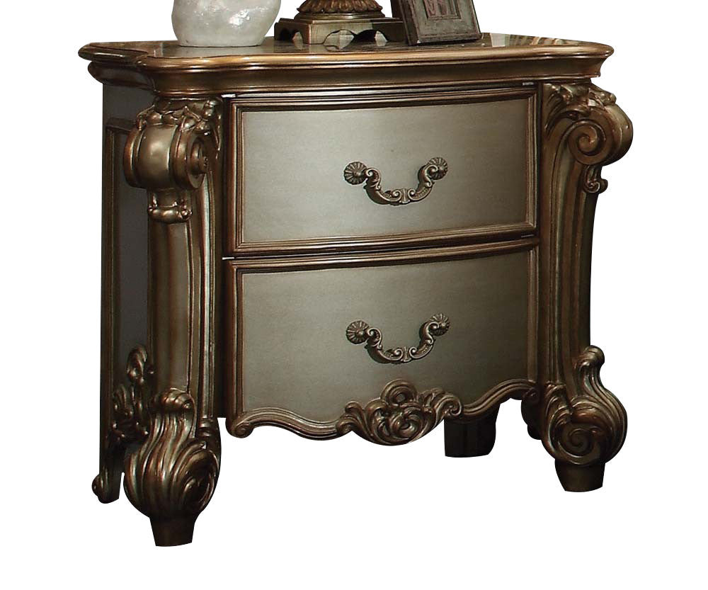 Acme Vendome Nightstand in Gold Patina 23003 ACME East