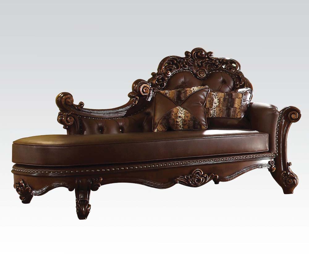 Acme Vendome Chaise in Cherry 96491 ACME East