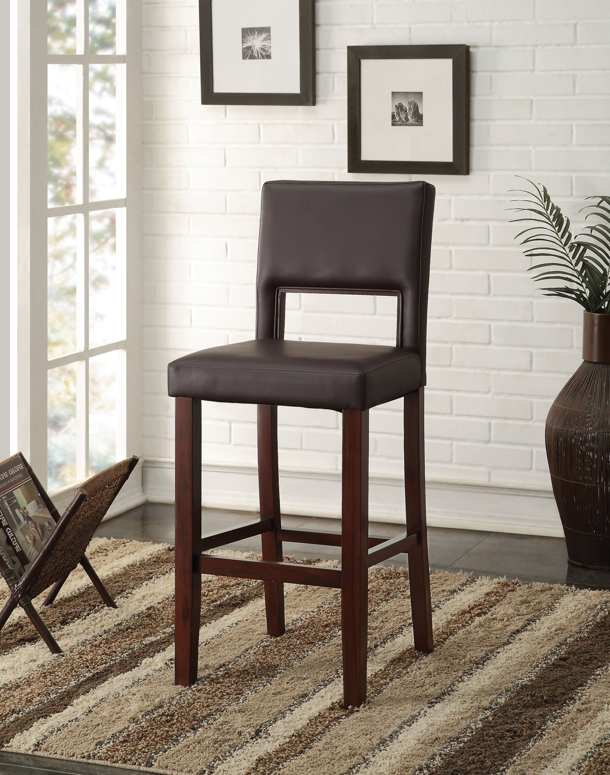 Reiko Espresso PU & Espresso Bar Chair (1Pc) ACME East