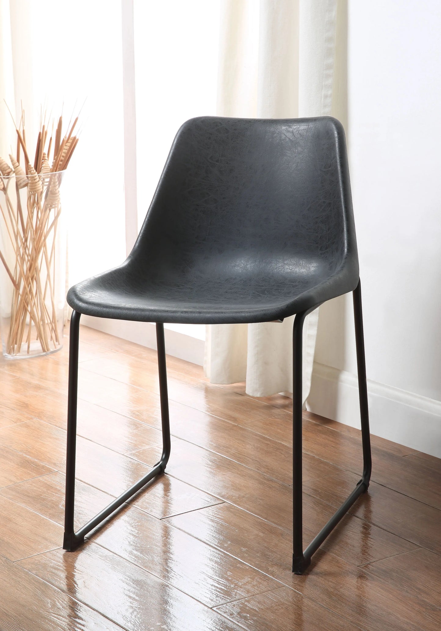 Valgus Vintage Black & Black Side Chair ACME East