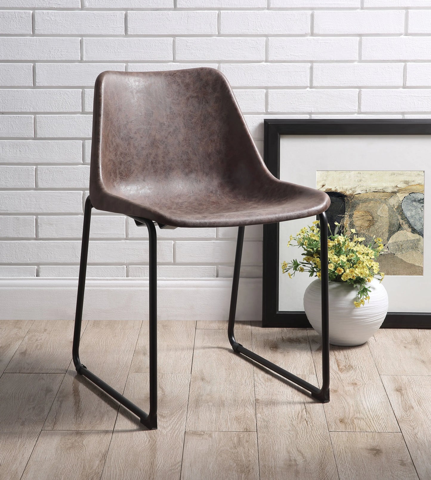 Valgus Vintage Mocha & Black Side Chair ACME East