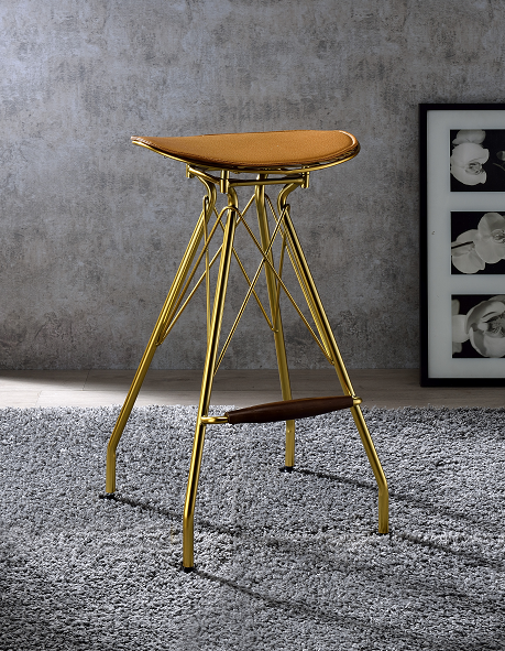 Dragea Whiskey PU & Gold Bar Stool ACME East