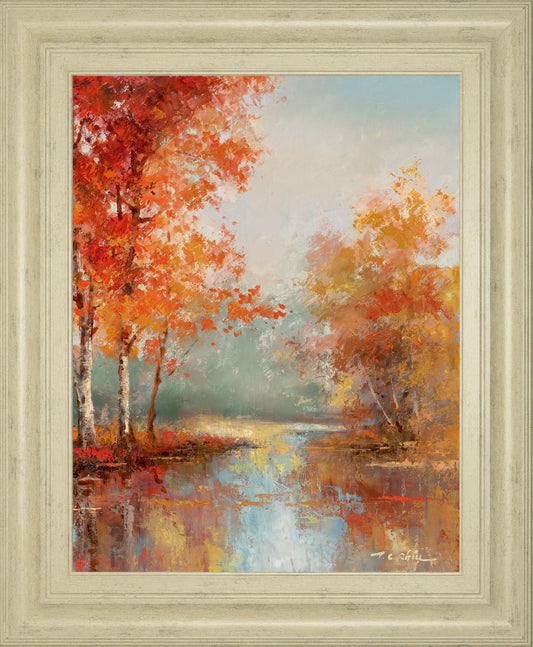 Autumns Grace II By T.C Chiu - Framed Print Wall Art - Orange Classy Art