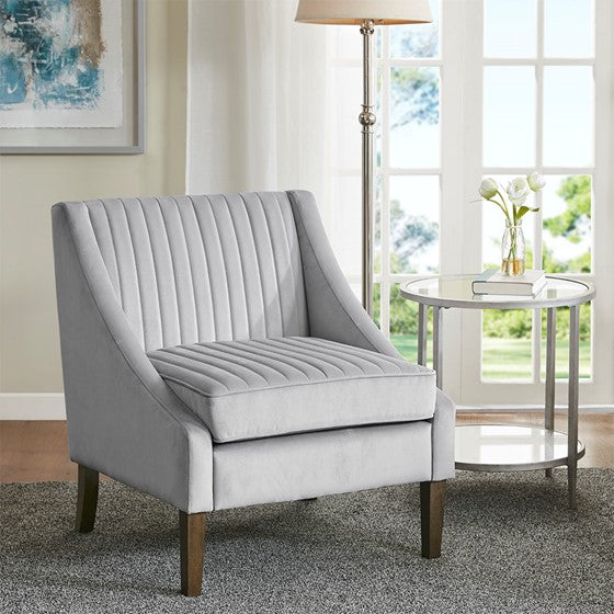 Upholstered Accent Chair Light Gray Olliix.com