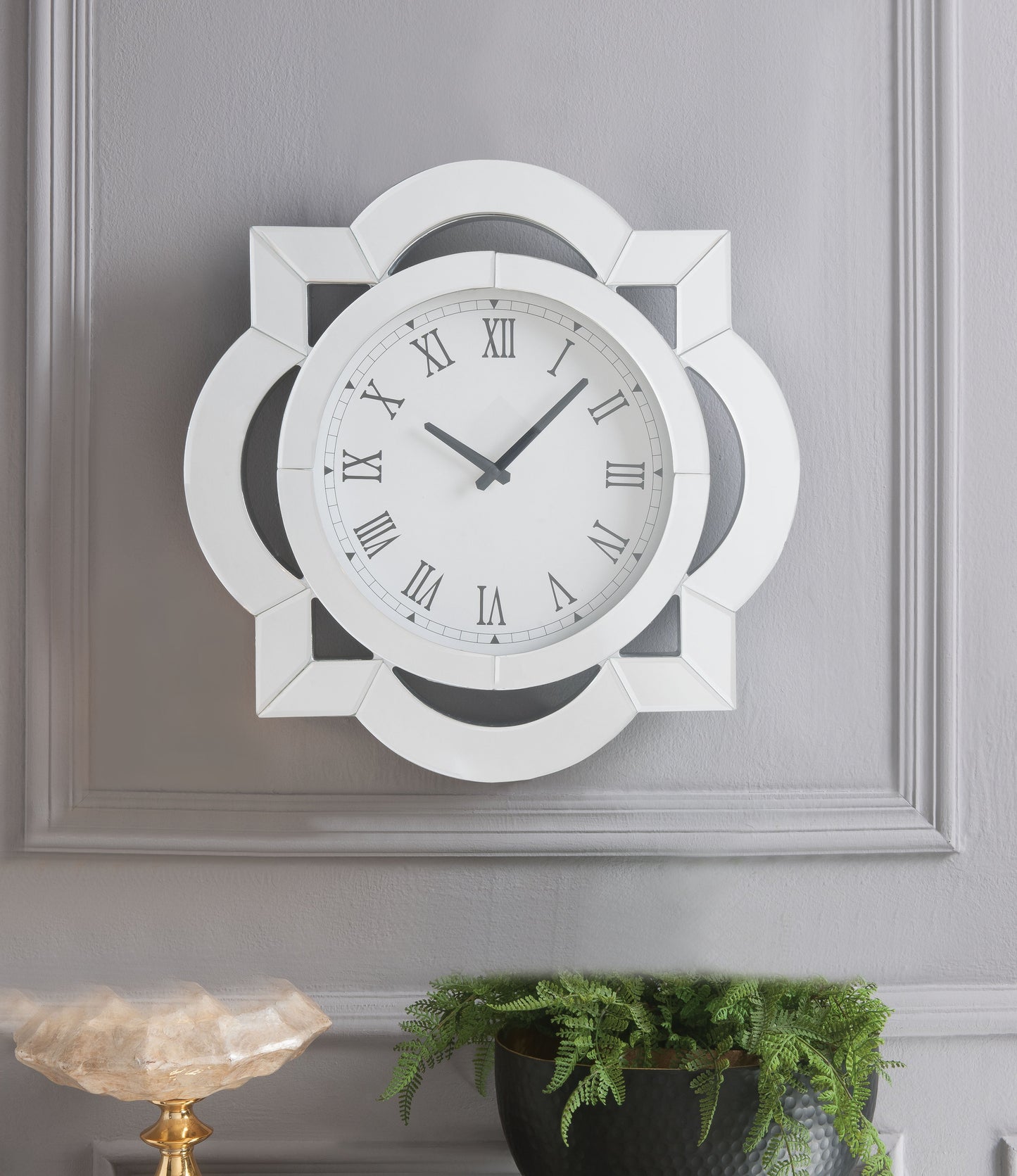 Lilac Mirrored Wall Clock ACME East