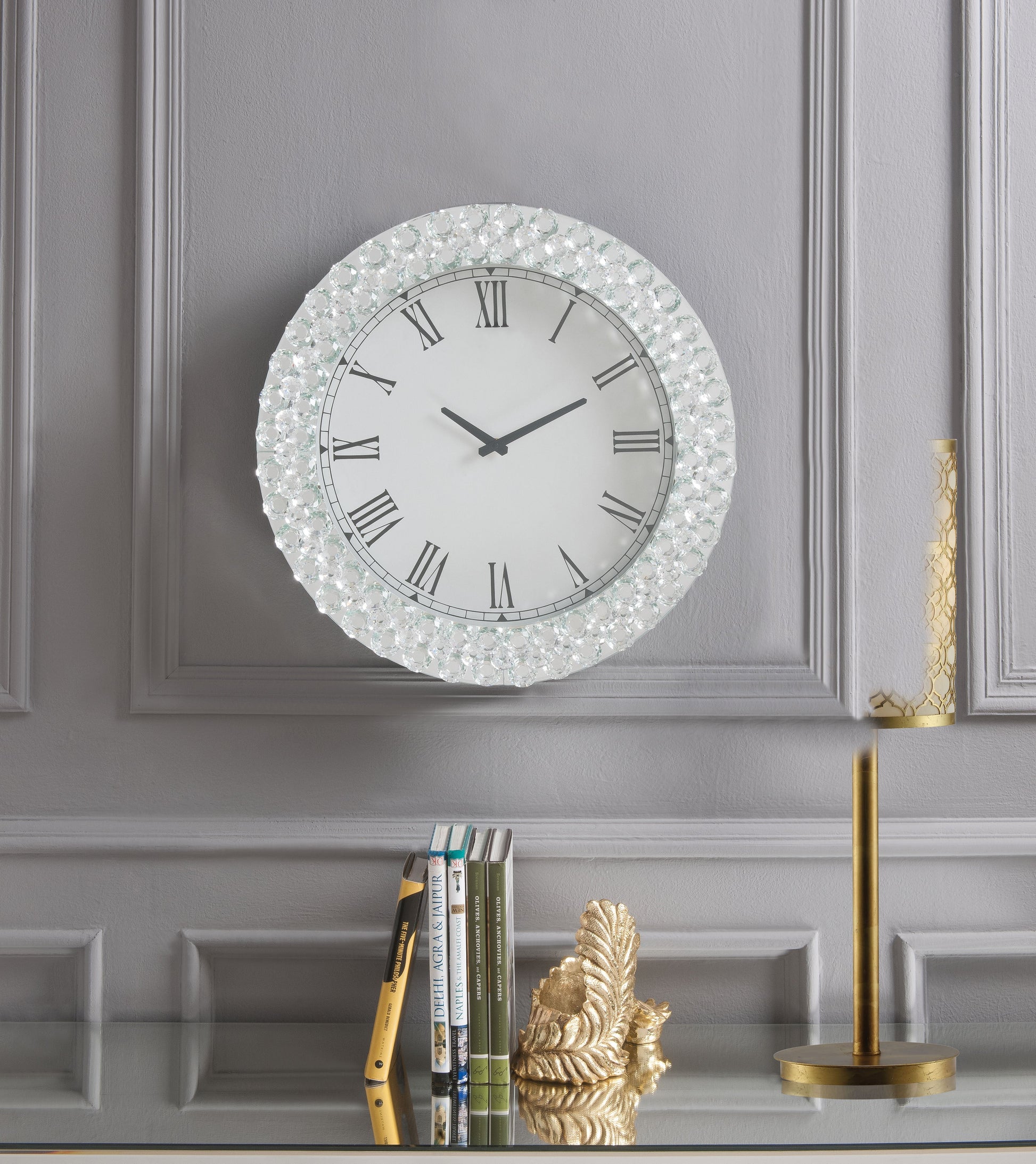 Lantana Mirrored & Faux Crystals Wall Clock ACME East