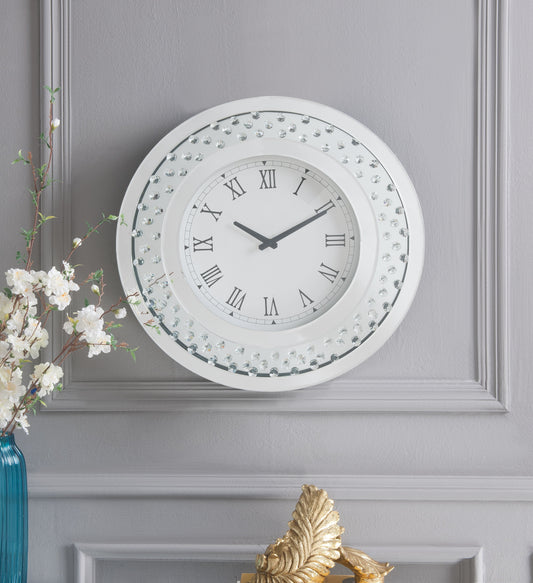 Nysa Mirrored & Faux Crystals Wall Clock ACME East