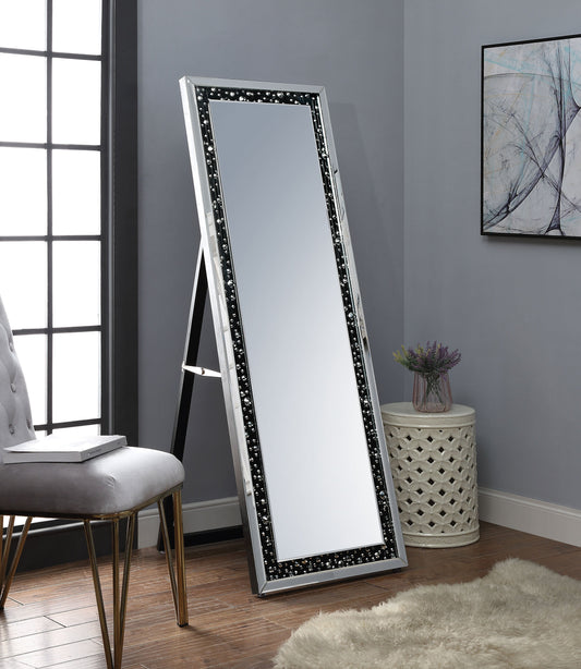 Noor Mirrored & Faux GemStones Accent Mirror (Floor) ACME East